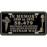 Eagle Emblems LP0697 Lic-Vietnam, In Memory (1959-1975) (6