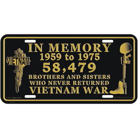 Eagle Emblems LP0697 Lic-Vietnam,In Memory (1959-1975), (6"X12")