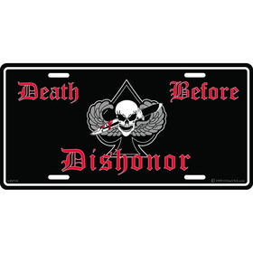 Eagle Emblems LP0719 Lic-Death Before Dishonor (6"X12")