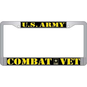 Eagle Emblems LP3800 Lic.Frame, Army, Combat Vet (Chrome) Auto (6"X12")