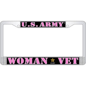 Eagle Emblems LP3801 Lic.Frame,Army,Woman Vet (CHROME) AUTO, (6"X12")