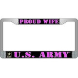 Eagle Emblems LP3807 Lic.Frame,Army,Wife (CHROME) AUTO, (6