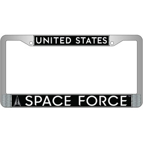 Eagle Emblems LP3810 Lic.Frame,Ussf Space Force (CHROME) AUTO, (6"X12")