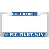Eagle Emblems LP3816 Lic.Frame,Usaf,Fly,Fight (CHROME) AUTO, (6