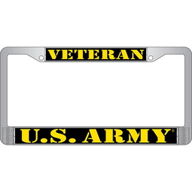 Eagle Emblems LP3928 Lic.Frame, Army, Veteran (Chrome) Auto (6"X12")