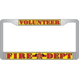 Eagle Emblems LP3936 Lic.Frame,Fire-Volunteer (CHROME) AUTO, (6