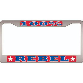 Eagle Emblems LP3964 Lic.Frame,Rebel 100% (CHROME) AUTO, (6"X12")