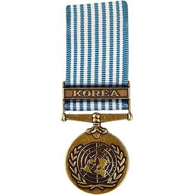 Eagle Emblems M2067 Medal-U.N.Service,Korea (MINI), (2-1/4")
