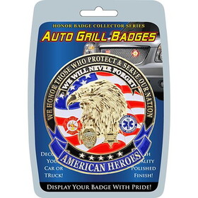 Eagle Emblems MD6126 Car Grill Badge-American HEROES, (3-1/4")