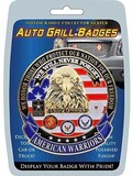 Eagle Emblems MD6128 Car Grill Badge-American Warriors (3-1/4