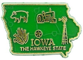 Eagle Emblems MG0016 Magnet-Sta, Iowa Approx.2 Inch