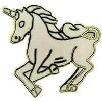 Eagle Emblems P00194 Pin-Unicorn, White, Lf (1")