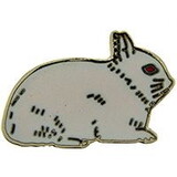 Eagle Emblems P00287 Pin-Rabbit, Dwarf, New- Zealand, White (1