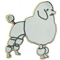 Eagle Emblems P00314 Pin-Dog, Poodle, White (1")