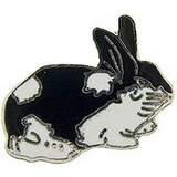 Eagle Emblems P00361 Pin-Rabbit, Rex, Bk/Wh (1