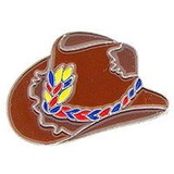 Eagle Emblems P00403 Pin-Cowboy, Hat, Brn (1