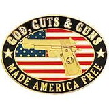 Eagle Emblems P00445 Pin-Gun, God, Guns & Guts (1