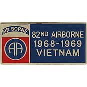 Eagle Emblems P00482 Pin-Viet,Bdg,082Nd Abn Div 1968-1969, (1-1/8")