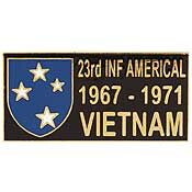 Eagle Emblems P00484 Pin-Viet,Bdg,023Rd Inf.Am 1967-1971, (1-1/8")