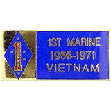 Eagle Emblems P00492 Pin-Viet,Bdg,001St Marine Div 1966-1971, (1-1/8