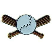 Eagle Emblems P00532 Pin-Baseball, Bats Crossed (1")