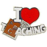 Eagle Emblems P00536 Pin-Teaching, I Heart (1