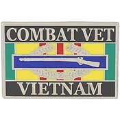 Eagle Emblems P00565 Pin-Viet, Combat Vet, Cib (1-1/8")