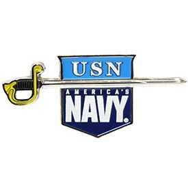 Eagle Emblems P00811 Pin-Sword,U.S.Navy (1-5/8")