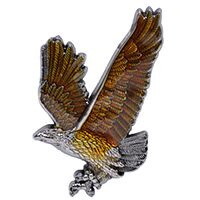 Eagle Emblems P00936 Pin-Eagle,Brown,Pewter (1-1/2")