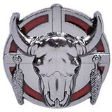Eagle Emblems P00943 Pin-Steer Skull, Cir. (1