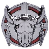 Eagle Emblems P00943 Pin-Steer Skull,Cir. (1")