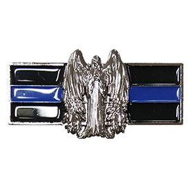 Eagle Emblems P02009 Pin-Police,Blue Line Angel (1-1/4")