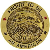 Eagle Emblems P03110 Pin-Usa, Flag, Proud To Be W/Eagle (1-3/4")