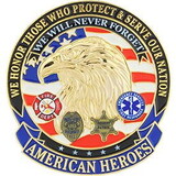 Eagle Emblems P03456 Pin-American Heroes (1-5/8
