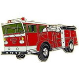 Eagle Emblems P03494 Pin-Veh, Fire, Truck, Red (1-5/8