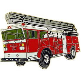 Eagle Emblems P03495 Pin-Fire,Truck,Ladder,Red LADDER, (1-5/8")