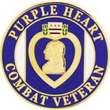 Eagle Emblems P03776 Pin-Purple Heart, Combat Veteran (1-1/2