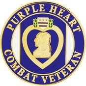 Eagle Emblems P03776 Pin-Purple Heart, Combat Veteran (1-1/2")