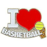 Eagle Emblems P03903 Pin-Basketball, I Love (1