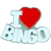 Eagle Emblems P03904 Pin-Game,Bingo,I Heart (1")