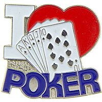 Eagle Emblems P03917 Pin-Game,Card,I Love Poker (1")