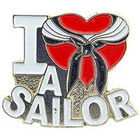 Eagle Emblems P03920 Pin-Usn,I Heart A Sailor (1")