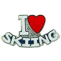 Eagle Emblems P03922 Pin-Skiing,I Love (1")