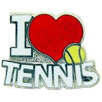 Eagle Emblems P03925 Pin-Tennis,I Love (1")