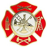 Eagle Emblems P05249 Pin-Fire Dept-Axe, Red (3/4