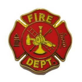 Eagle Emblems P05250 Pin-Fire Dept Logo (YLW/RED), (1")