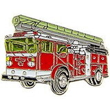 Eagle Emblems P05365 Pin-Veh, Fire, Truck, Red, W/ Ladder (1