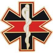 Eagle Emblems P06211 Pin-Ems Star Of Life RED LINE (Rod of Asclepius), (1")