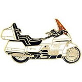 Eagle Emblems P06718 Pin-Motorcycle, White (1