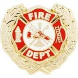 Eagle Emblems P06902 Pin-Fire Dept Logo,Wreath (1-3/16